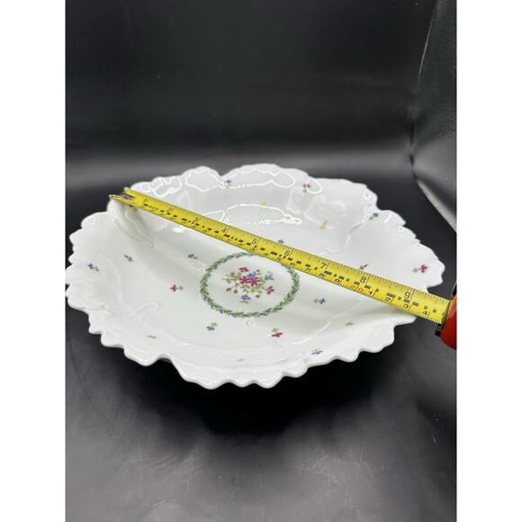 Antique Haviland Limoges Vieux Paris Porcelian Leaf Edged Serving Bowl 9.5" - Picture 10 of 10